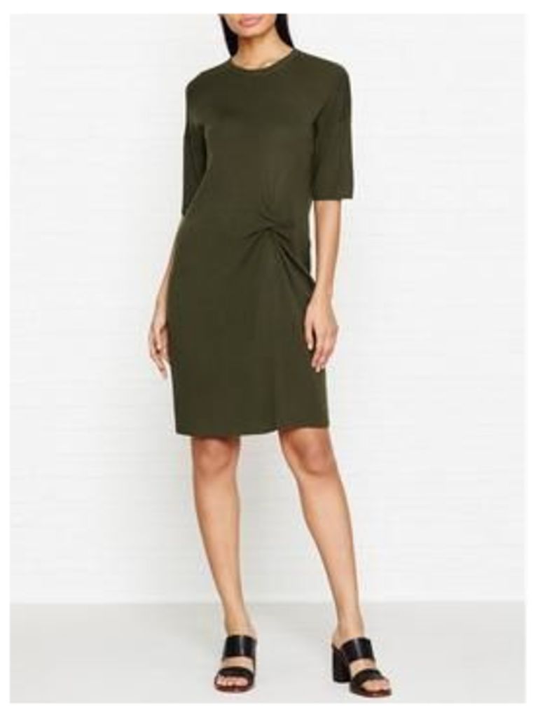 Whistles Knot Front Knitted Dress - Khaki