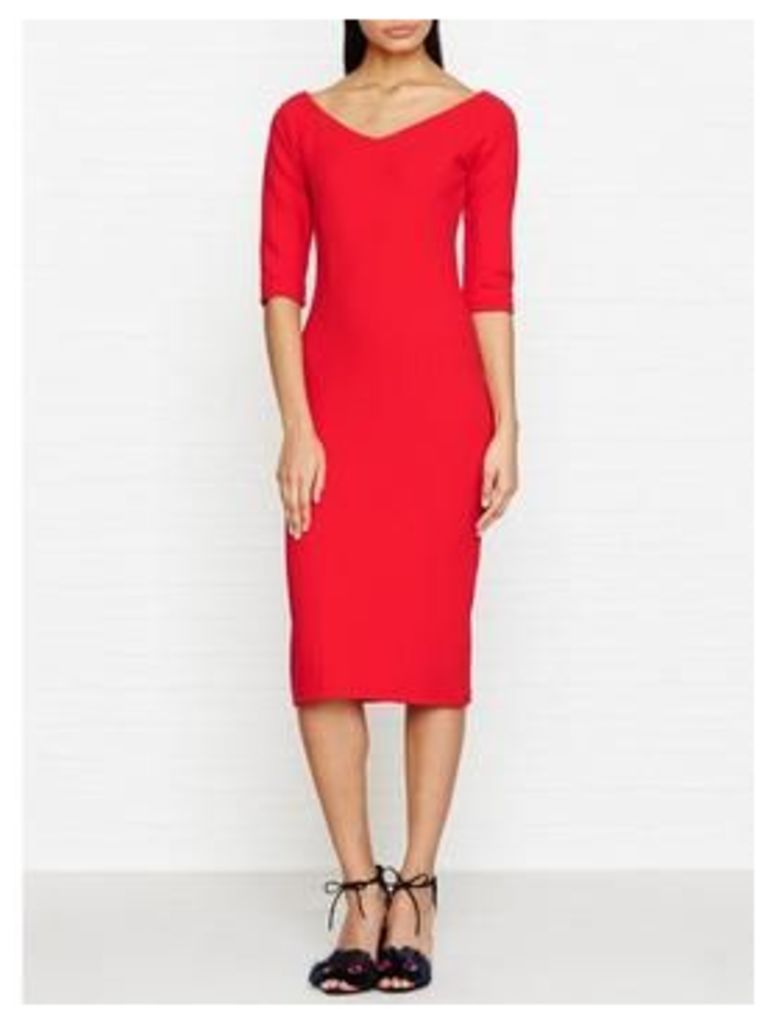 Reiss Aimee Jersey Off The Shoulder Dress - Red
