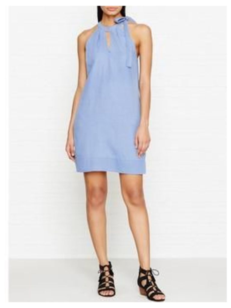 J Brand Esme Bow Detail Denim Dress - Light Blue
