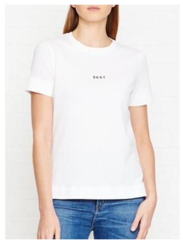 Dkny Logo T-Shirt - White, Size Xs-S