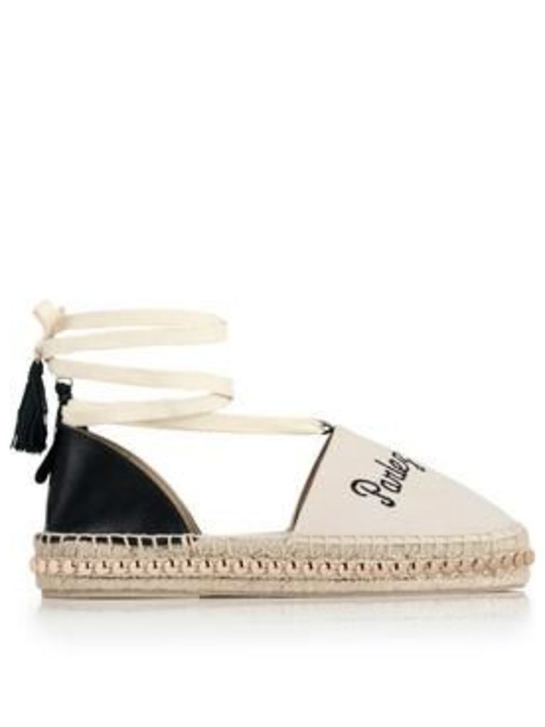 Kurt Geiger London Pierre Lace Up Embroidered Espadrille - Off White