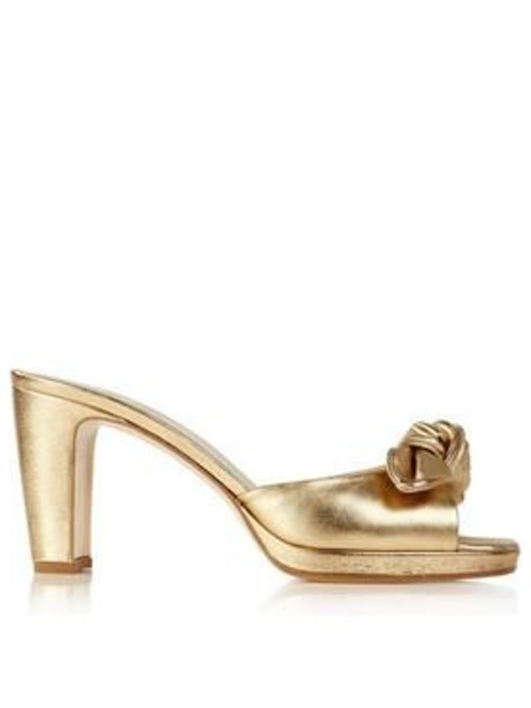 Hobbs Ophelia Bow Detail Mules - Gold