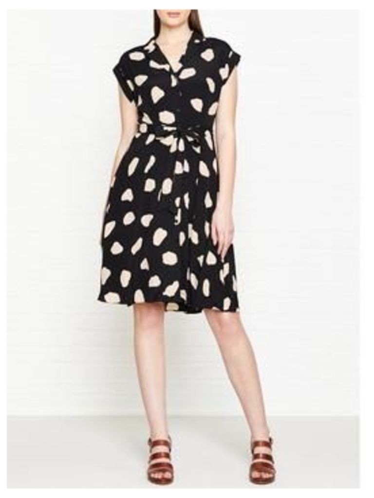 Hobbs Alexia Leopard Print Dress - Black/Bone