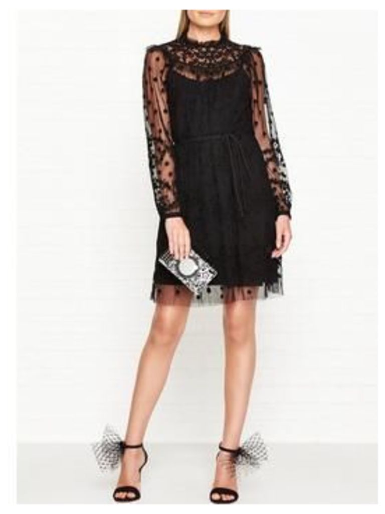 Needle & Thread Shadow Embellished Dress - Black, Size 10