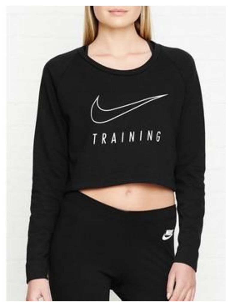 Nike Dri Fit Long Sleeve Versa Crop Top - Black