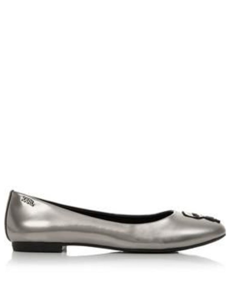 Karl Lagerfeld Klara Flat Ballet Pump - Silver