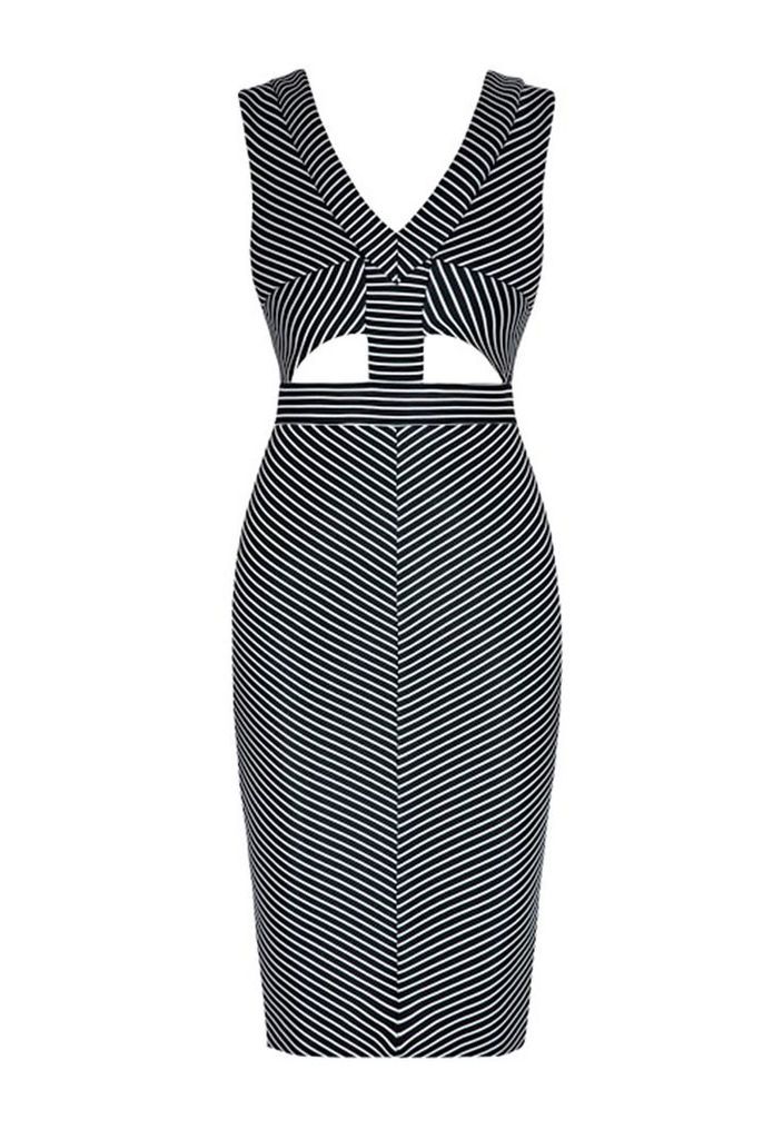 Goddiva Geometric Cut Out Midi Dress