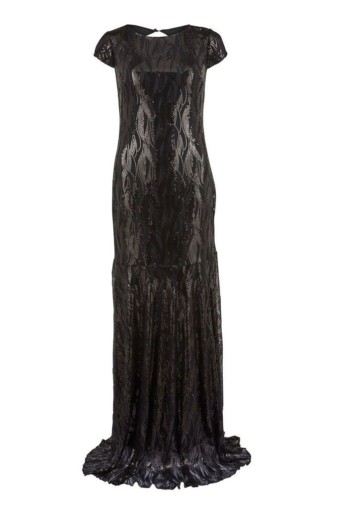 Ruby Ray Sequined Maxi Dress in Black
