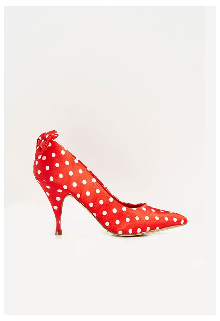 Lindy Bop Claudette Polka Dot Court Shoes in Red