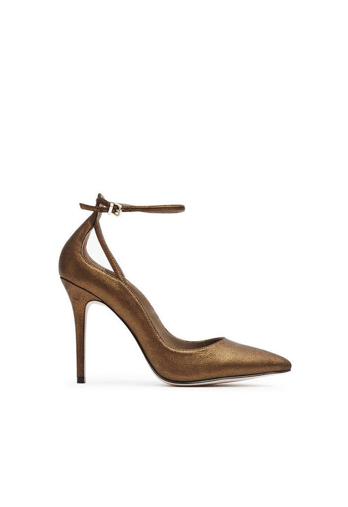 Reiss Leighton Ankle-Strap Shoes in Bronze