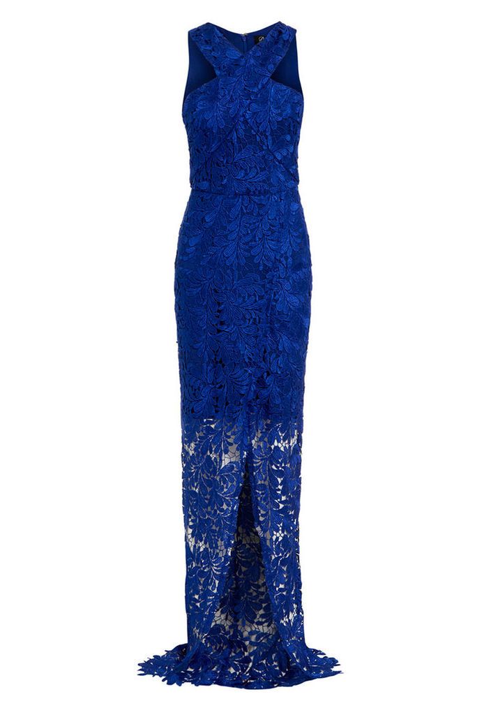 D.Anna Cross Front Lace Maxi Dress In Blue