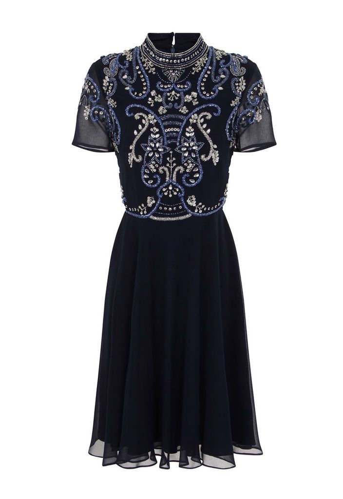 Frock and Frill Vana Skater Dress In Navy