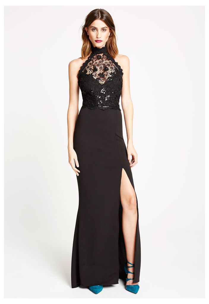 *Available to Pre-Order* LBD Liz Lace Halterneck Maxi Dress