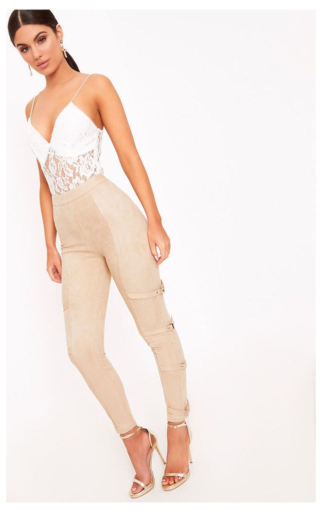 Avi Stone Faux Suede Buckle Trousers