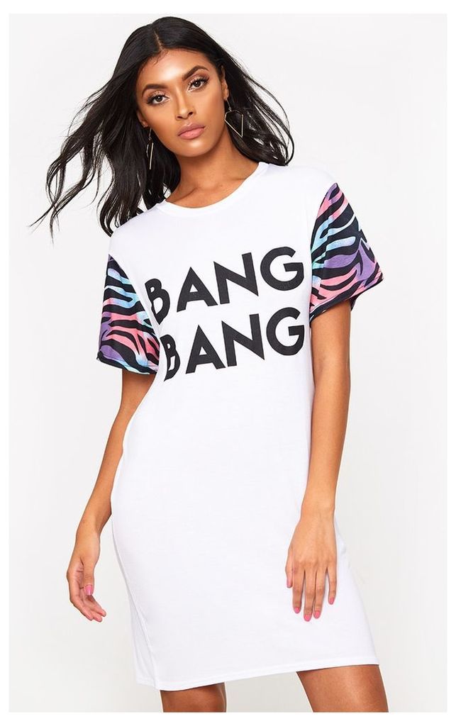 Multi Bang Bang Zebra T Shirt Dress