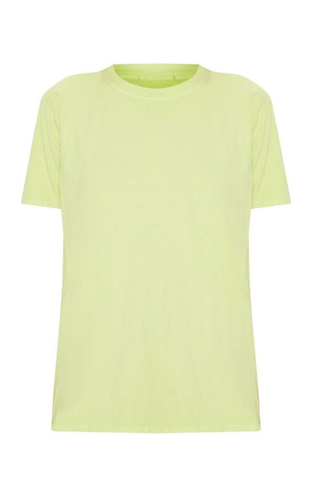 Light Lime Washed Oversized T Shirt, Green