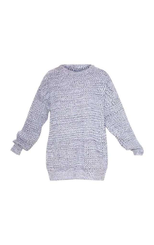 Grey Mixed Yarn Knitted Jumper, Grey