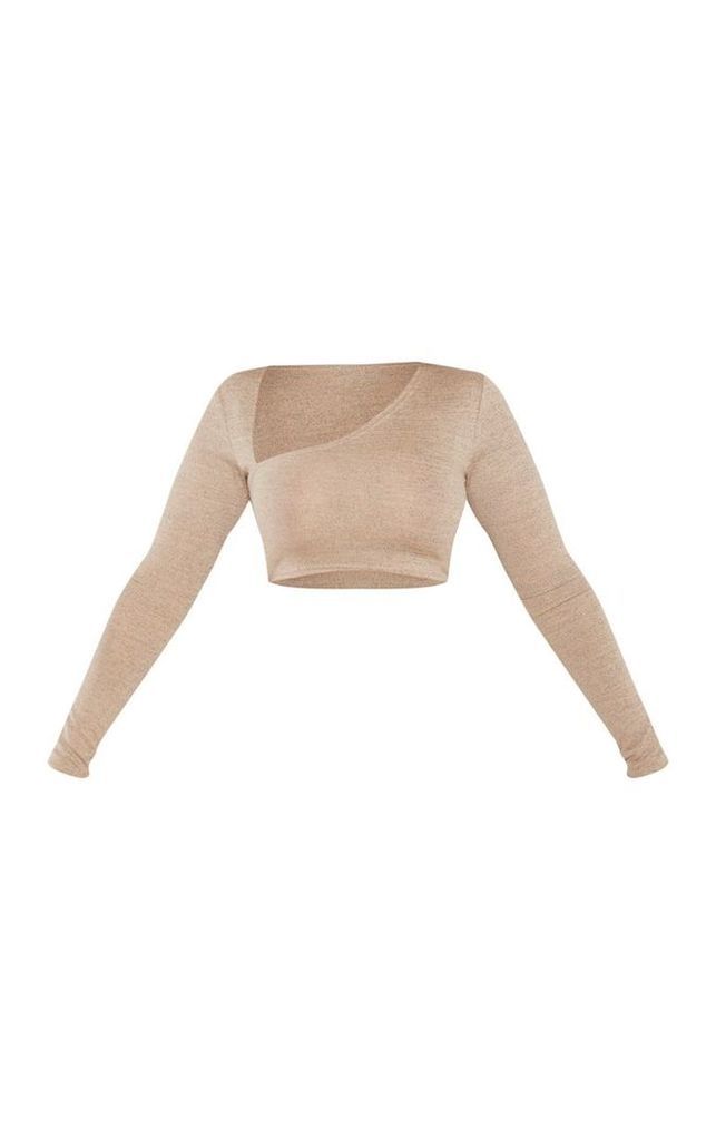 Shape Stone Jersey Cut Out Crop Top, White