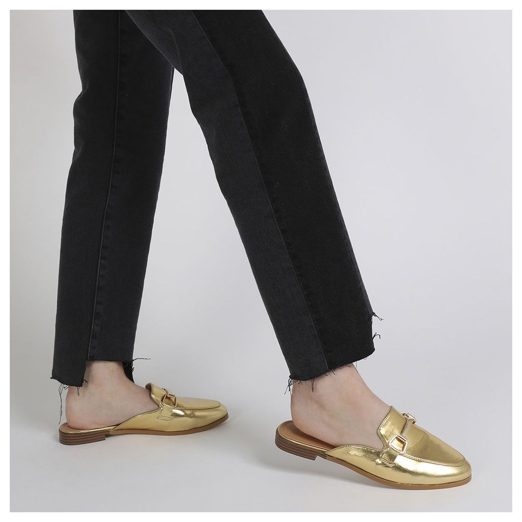Louisa Backless Loafers  Metallic, Gold