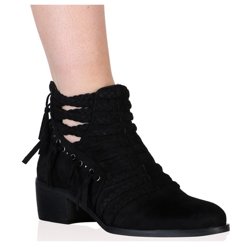 Luciana Ankle Boots  Faux Suede, Black
