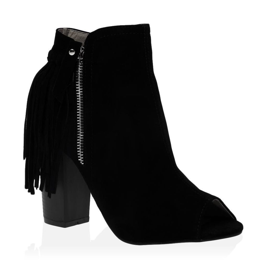 Amira Ankle Boots  Faux Suede, Black