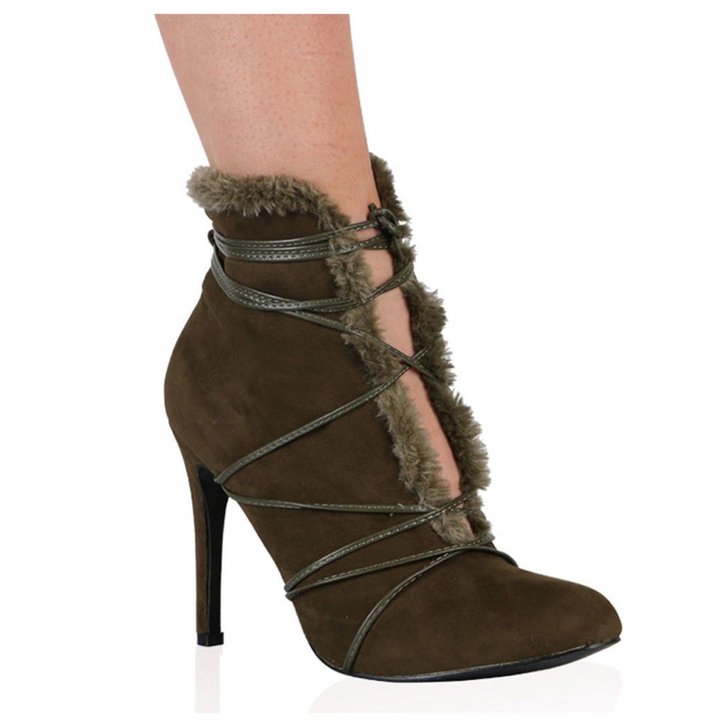 Elora Ankle Boots in Khaki, Green