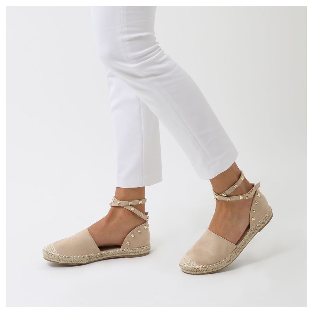Malawi Studded Espadrilles  Faux Suede, Nude