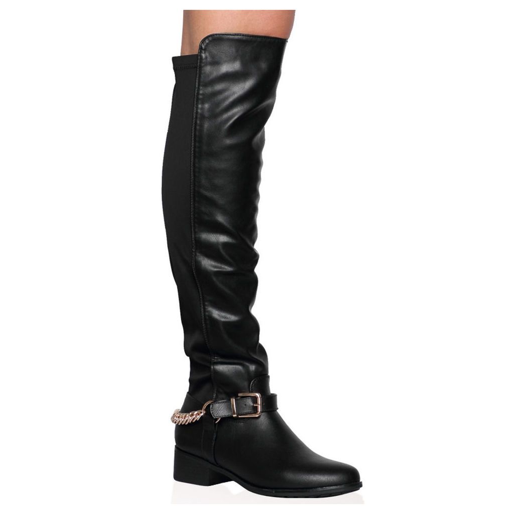 Karina Knee Length Boots, Black