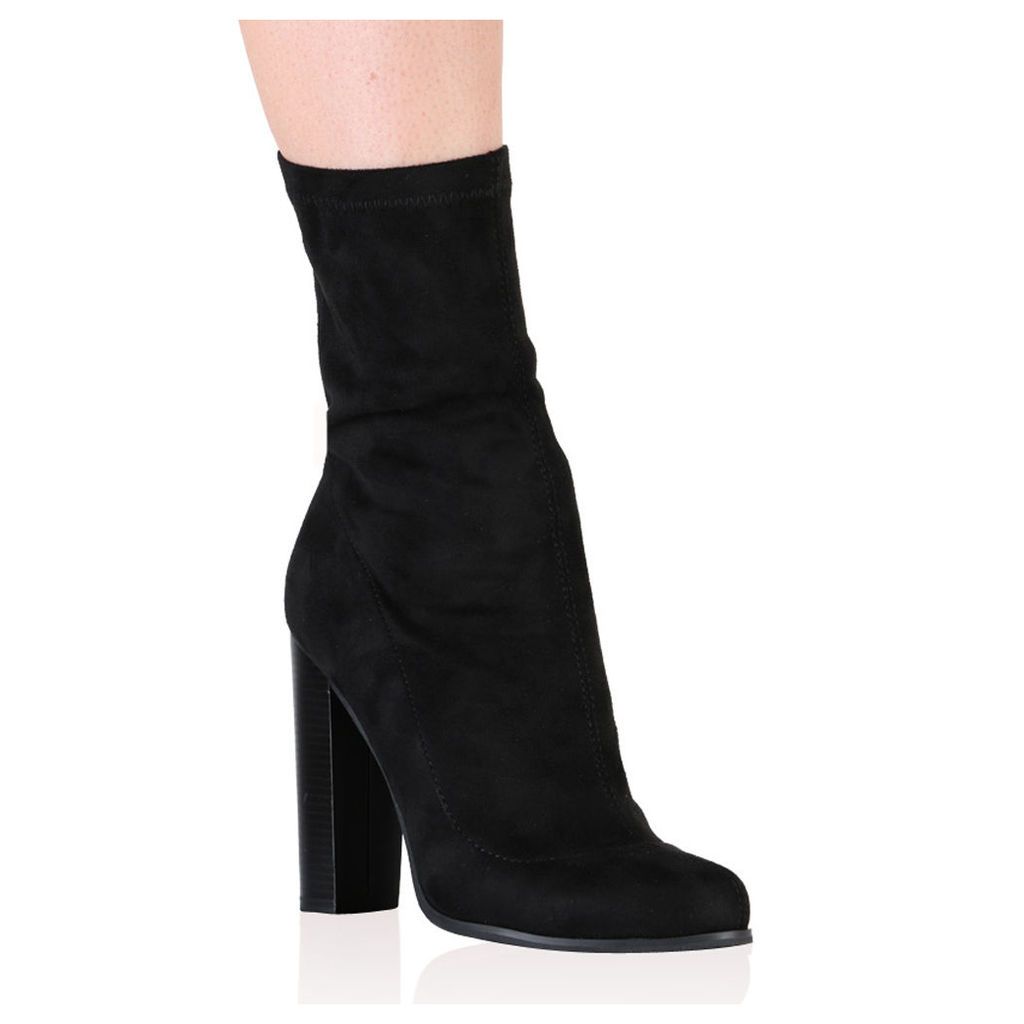 Florence Ankle Boots  Faux Suede, Black