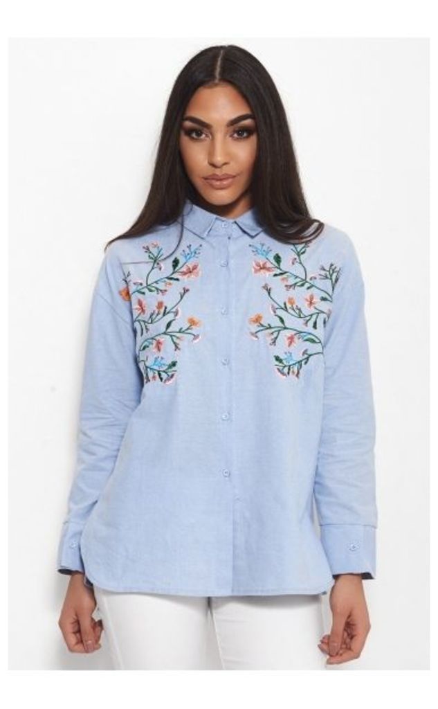 Milly Blue Embroidered shirt