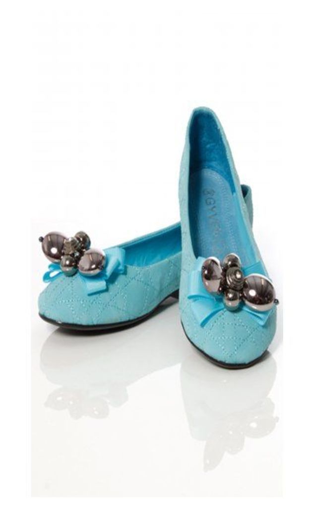Vintage Maisy Style Beaded Flats In Blue