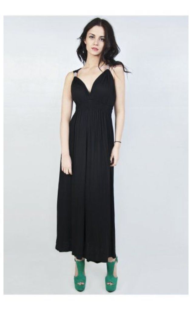 Carrie Grecian Style Maxi Dress In Black