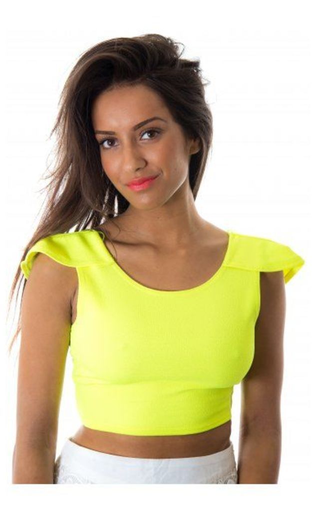 Madeline Neon Low Back Top In Lime