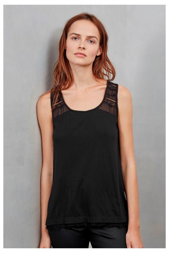 Featherweight Jersey Lace Vest Top