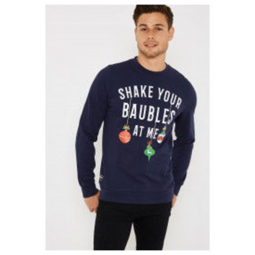 Brand Attic Shake Your Baubles Christmas Sweater - Blue
