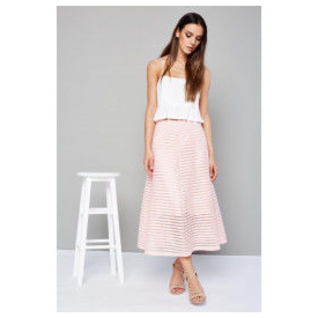 Style London Lazer Cut Skirt - Pink