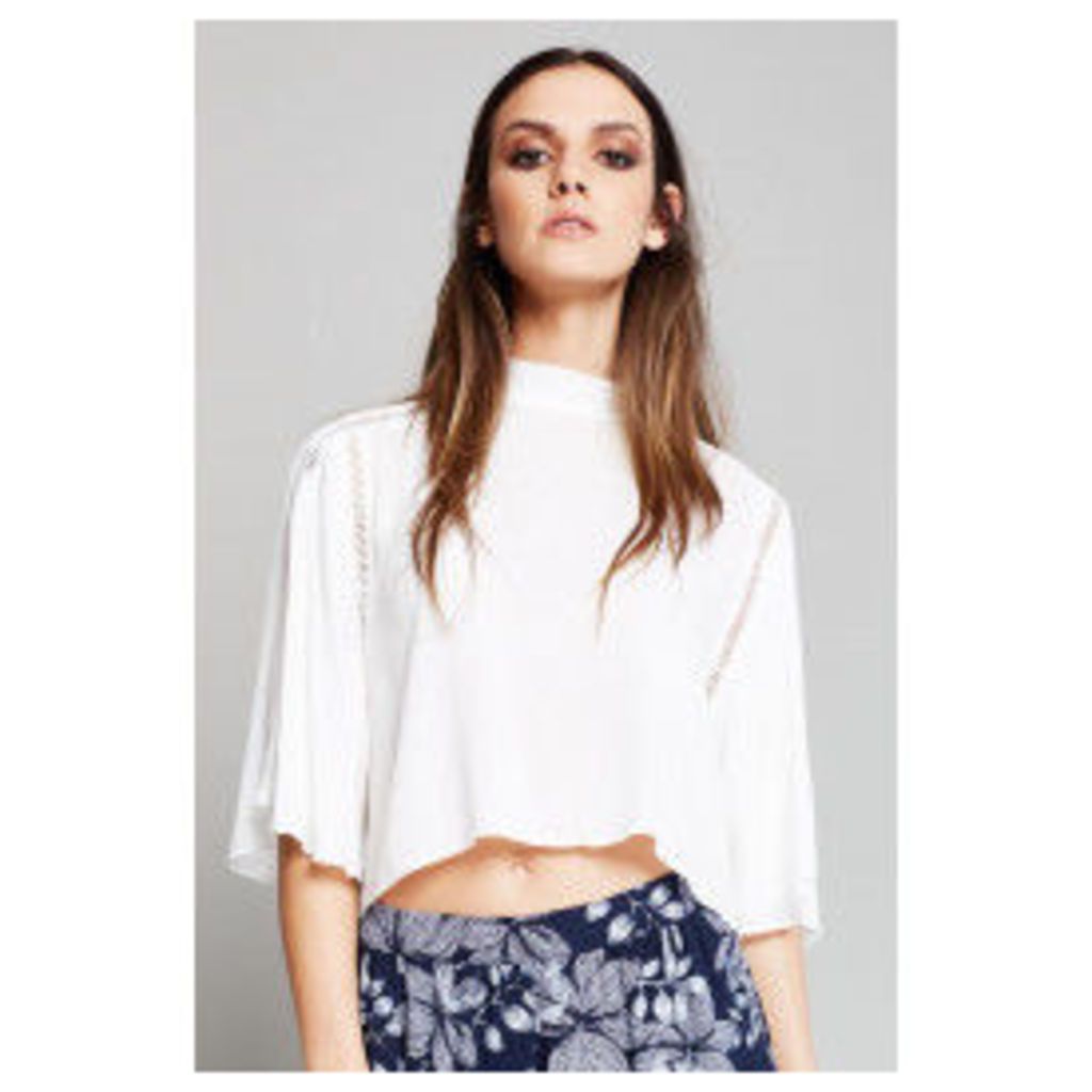 Style London High Neck Crop Top - White