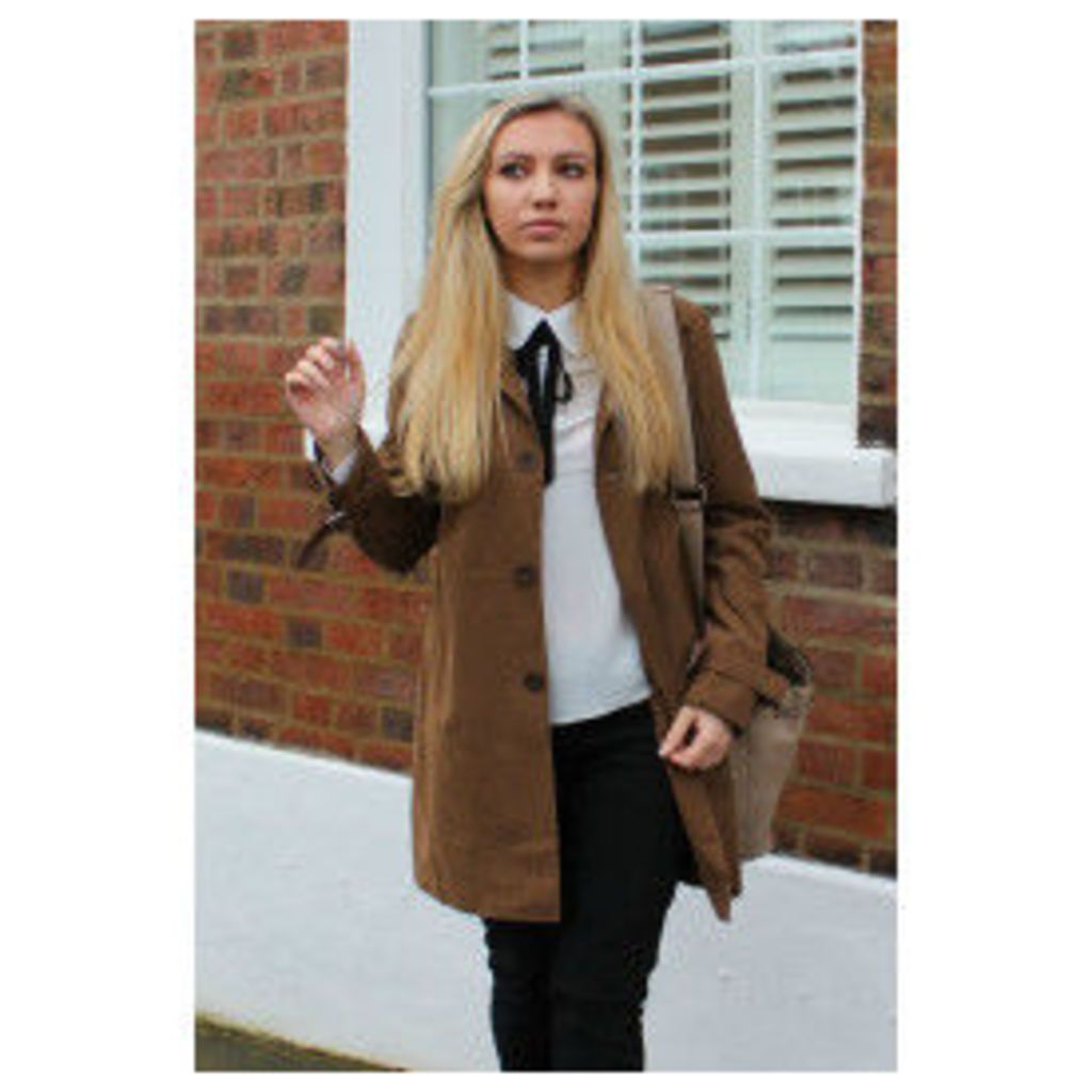 Fashion Union Candice Faux Suede Trench Coat