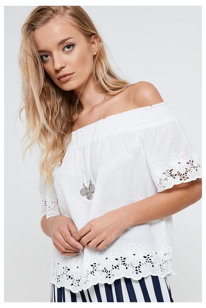 Only Off Shoulder Top - White