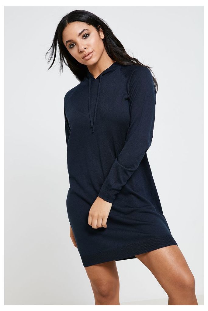 Jacqueline de Yong Neva Oversized Knitted Hoodie - Navy
