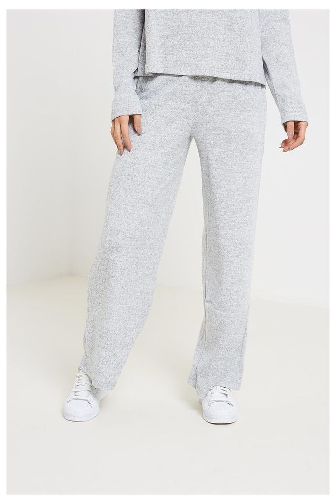 Vila Lune Wide Knit Lounge Pants - Grey