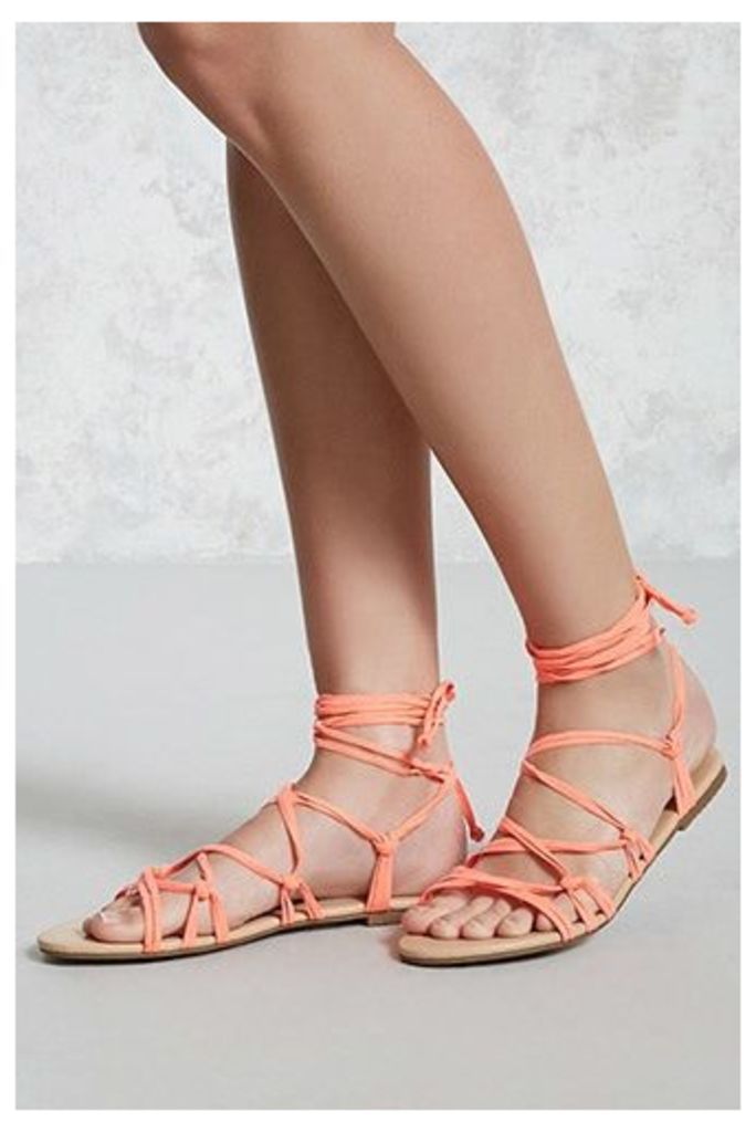 Faux Suede Strappy Sandals