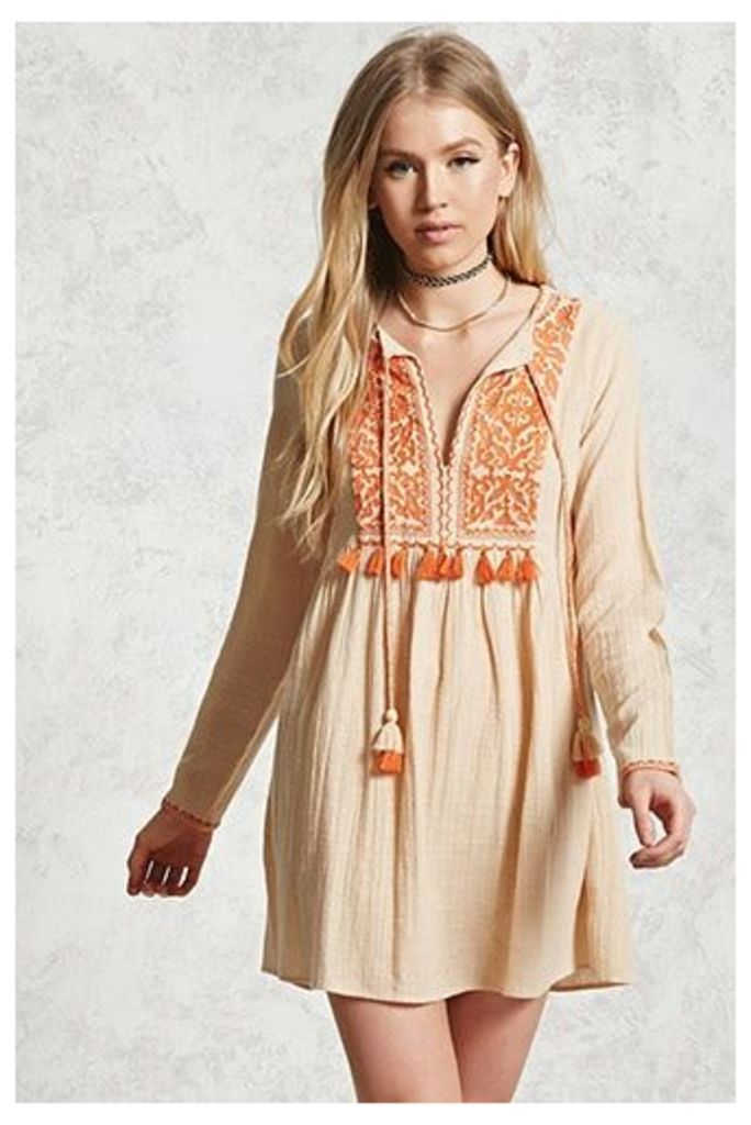 Embroidered Peasant Dress