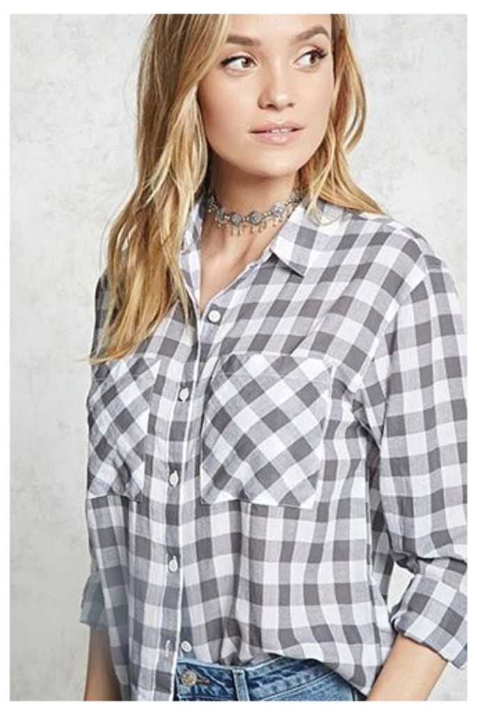 Checkered Button-Down Shirt