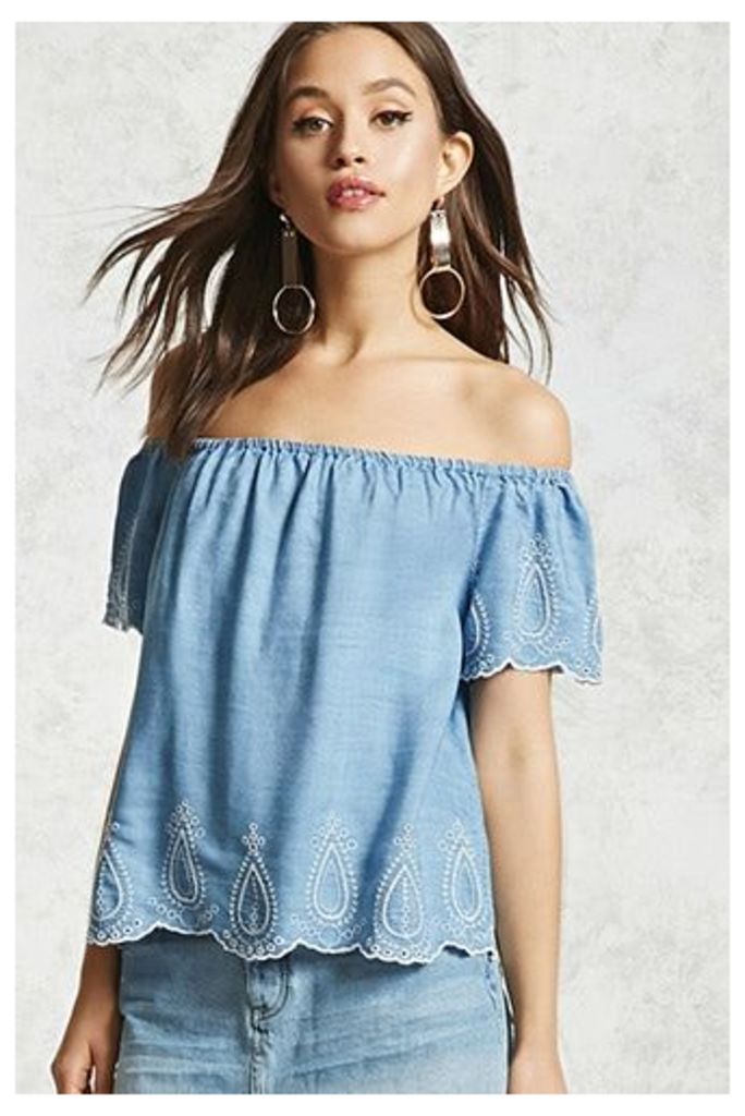 Scalloped Off-the-Shoulder Top