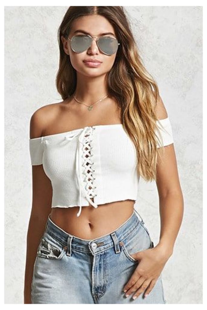 Contemporary Lace-Up Crop Top