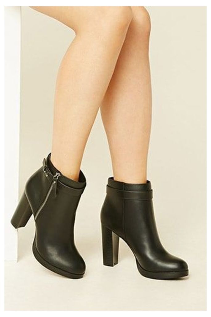 Faux Leather Ankle Booties