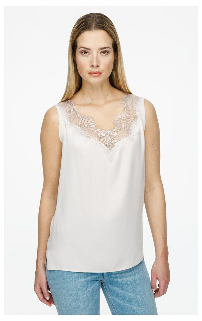 Silk Lace-trimmed Top