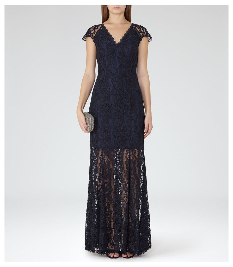 Reiss Haelo - Lace Dress in Night Navy, Womens, Size 4