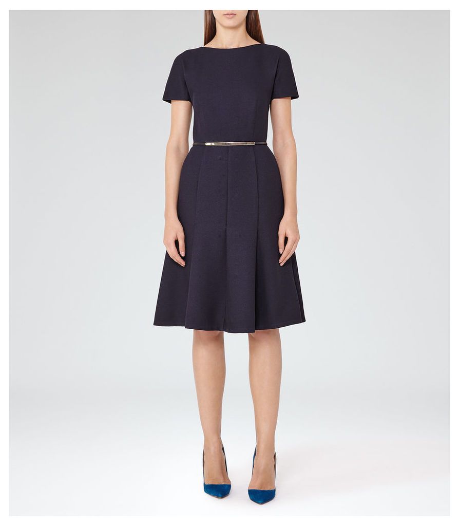 Reiss Hazar - Fit And Flare Midi Dress in Night Navy, Womens, Size 6